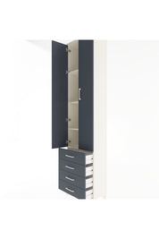 Arges Dolap 4 Raflı 4 Çekmeceli 2 Kapaklı 60x30x243 Aytaşı-Antrasit