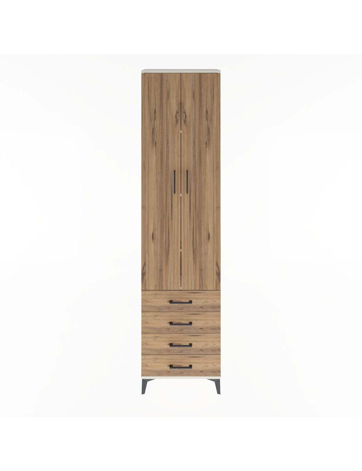 Arges Dolap 4 Raflı 4 Çekmeceli 2 Kapaklı 60x30x243 Aytaşı-Çam