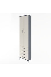 Arges Dolap 4 Raflı 4 Çekmeceli 2 Kapaklı 60x30x243 Antrasit-Aytaşı