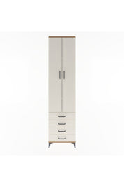 Arges Dolap 4 Raflı 4 Çekmeceli 2 Kapaklı 60x30x243 Çam-Aytaşı