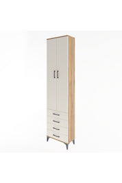 Arges Dolap 4 Raflı 4 Çekmeceli 2 Kapaklı 60x30x243 Çam-Aytaşı