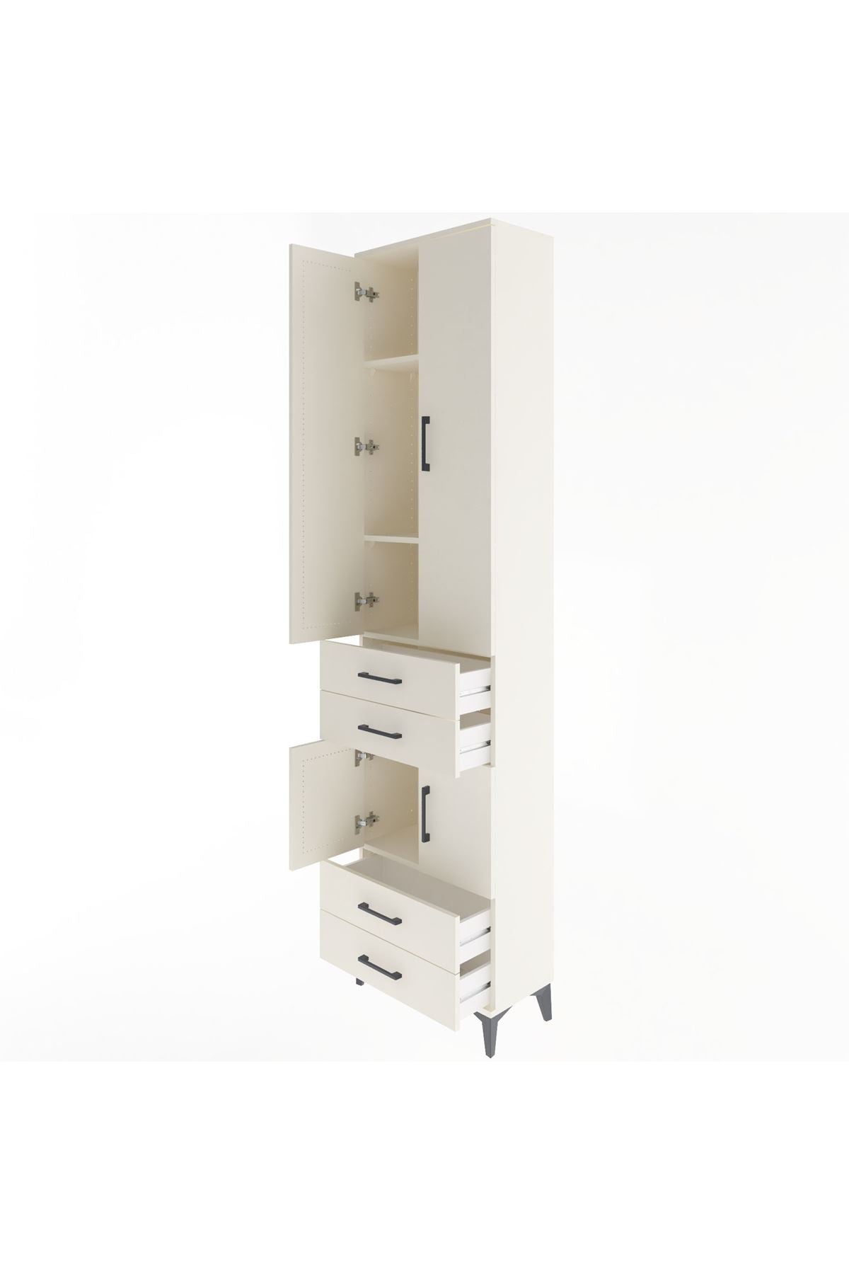 Arges Dolap 4 Raflı 4 Çekmeceli 4 Kapaklı 60x30x243 Aytaşı-Aytaşı