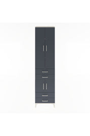 Arges Dolap 4 Raflı 4 Çekmeceli 4 Kapaklı 60x30x243 Aytaşı-Antrasit