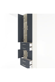 Arges Dolap 4 Raflı 4 Çekmeceli 4 Kapaklı 60x30x243 Aytaşı-Antrasit