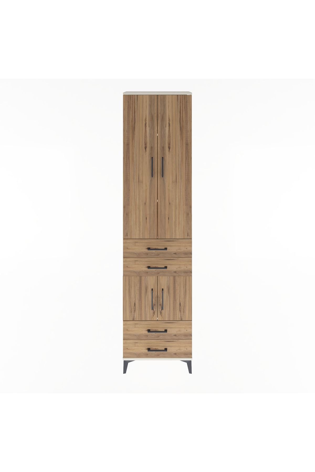 Arges Dolap 4 Raflı 4 Çekmeceli 4 Kapaklı 60x30x243 Aytaşı-Çam