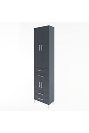 Arges Dolap 4 Raflı 4 Çekmeceli 4 Kapaklı 60x30x243 Antrasit-Antrasit