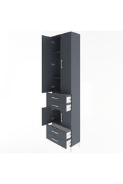 Arges Dolap 4 Raflı 4 Çekmeceli 4 Kapaklı 60x30x243 Antrasit-Antrasit