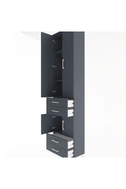 Arges Dolap 4 Raflı 4 Çekmeceli 4 Kapaklı 60x30x243 Antrasit-Antrasit