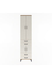 Arges Dolap 4 Raflı 4 Çekmeceli 4 Kapaklı 60x30x243 Çam-Aytaşı