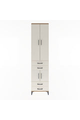 Arges Dolap 4 Raflı 4 Çekmeceli 4 Kapaklı 60x30x243