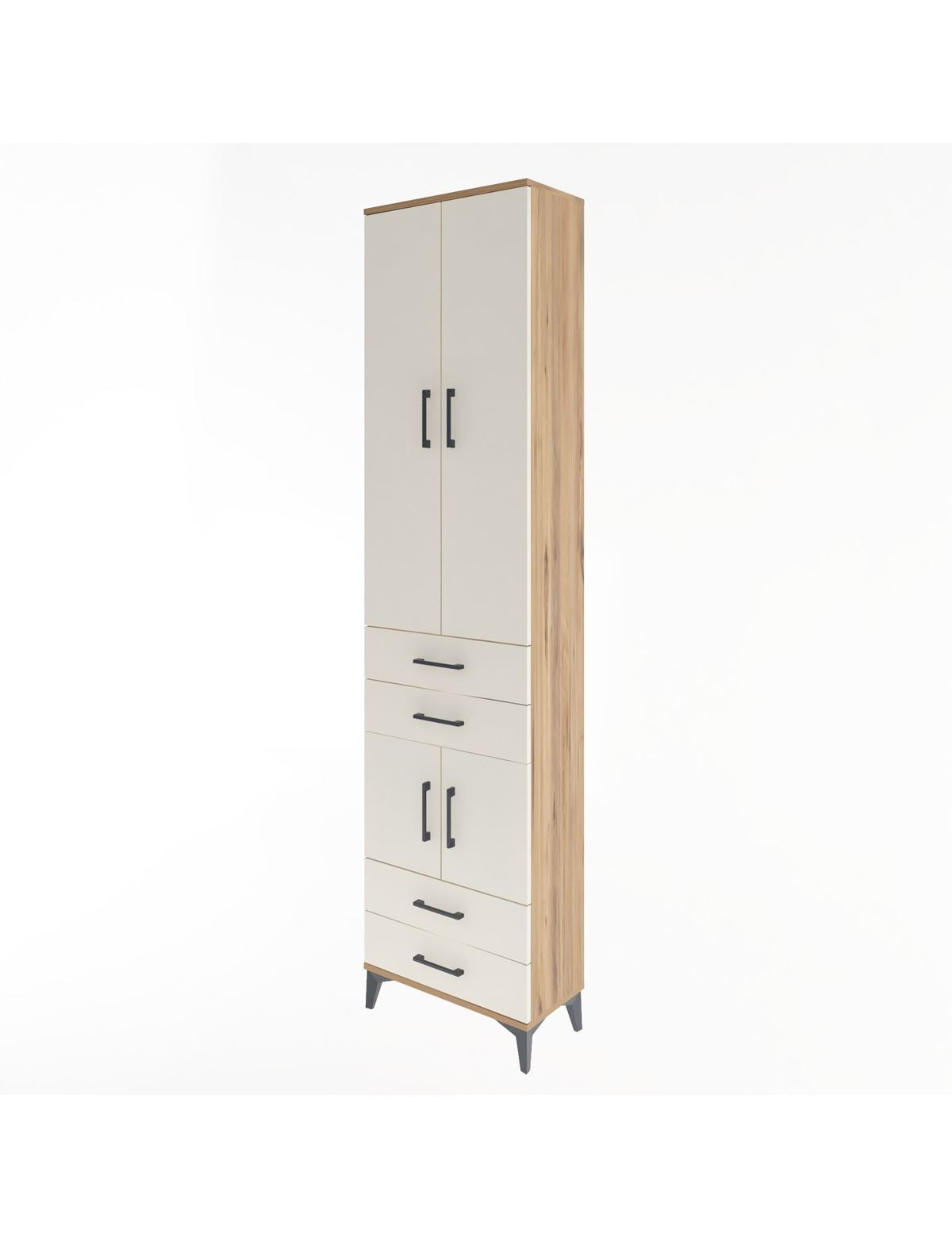 Arges Dolap 4 Raflı 4 Çekmeceli 4 Kapaklı 60x30x243 - S32M086V7A