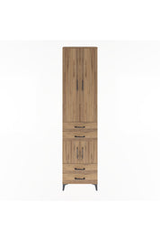 Arges Dolap 4 Raflı 4 Çekmeceli 4 Kapaklı 60x30x243 Çam-Çam