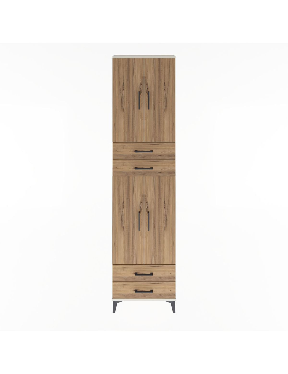 Arges Dolap 3 Raflı 4 Çekmeceli 4 Kapaklı 60x30x243 Aytaşı-Çam