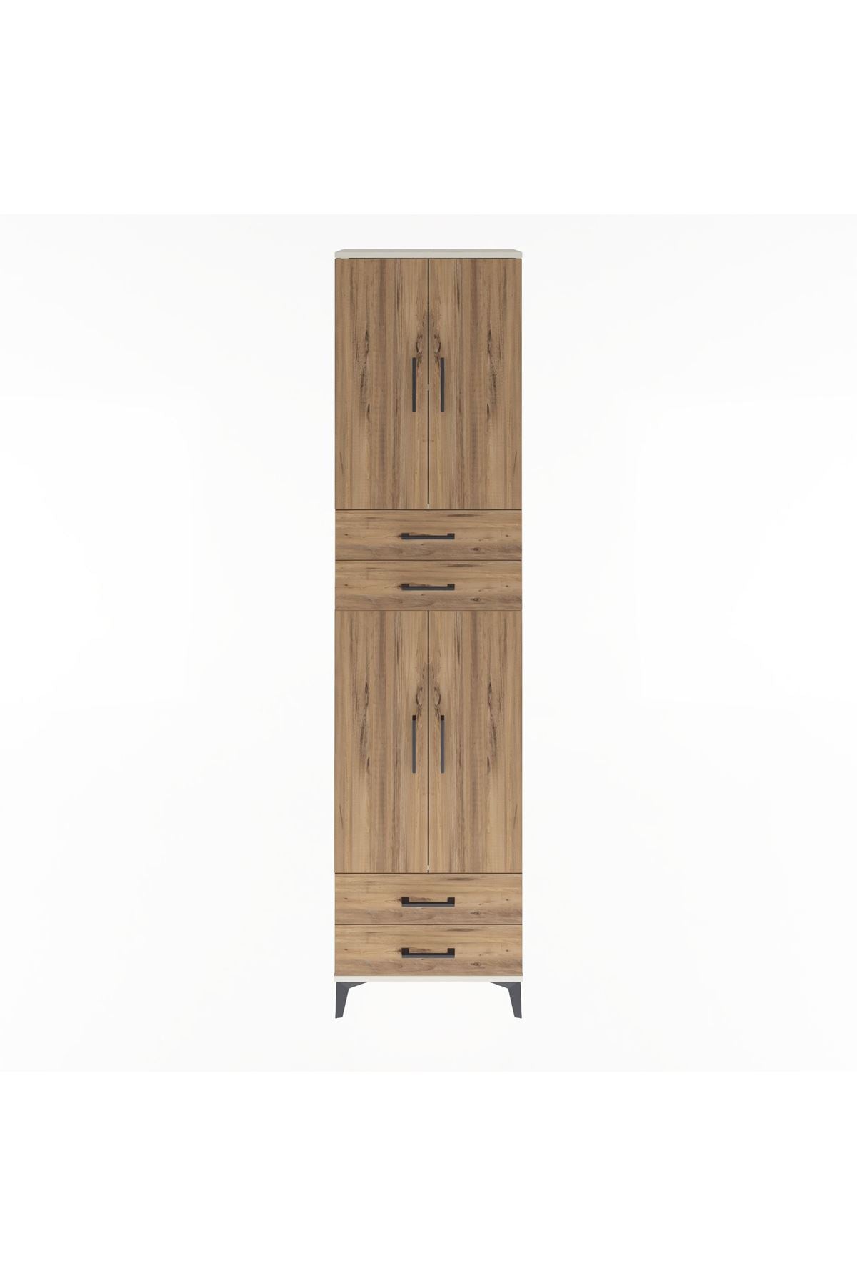 Arges Dolap 3 Raflı 4 Çekmeceli 4 Kapaklı 60x30x243 Aytaşı-Çam