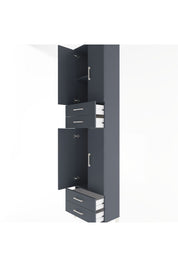 Arges Dolap 3 Raflı 4 Çekmeceli 4 Kapaklı 60x30x243 Antrasit-Antrasit