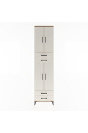 Arges Dolap 3 Raflı 4 Çekmeceli 4 Kapaklı 60x30x243 Çam-Aytaşı