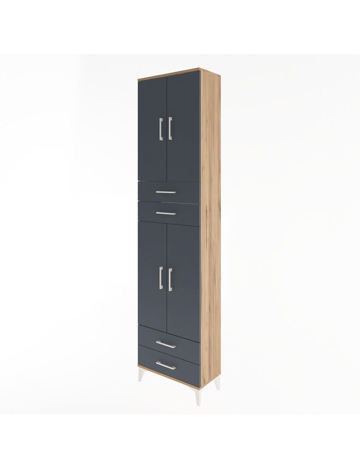 Arges Dolap 3 Raflı 4 Çekmeceli 4 Kapaklı 60x30x243 - S32M087V8A