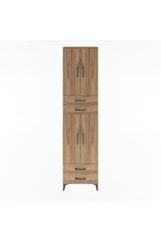 Arges Dolap 3 Raflı 4 Çekmeceli 4 Kapaklı 60x30x243 Çam-Çam