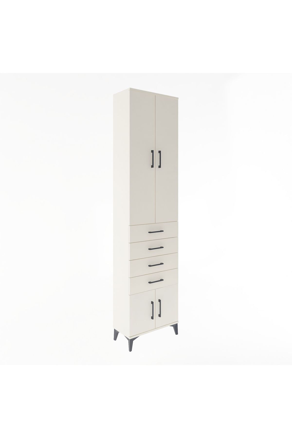 Arges Dolap 3 Raflı 4 Çekmeceli 4 Kapaklı 60x30x243 - S32M088V1A