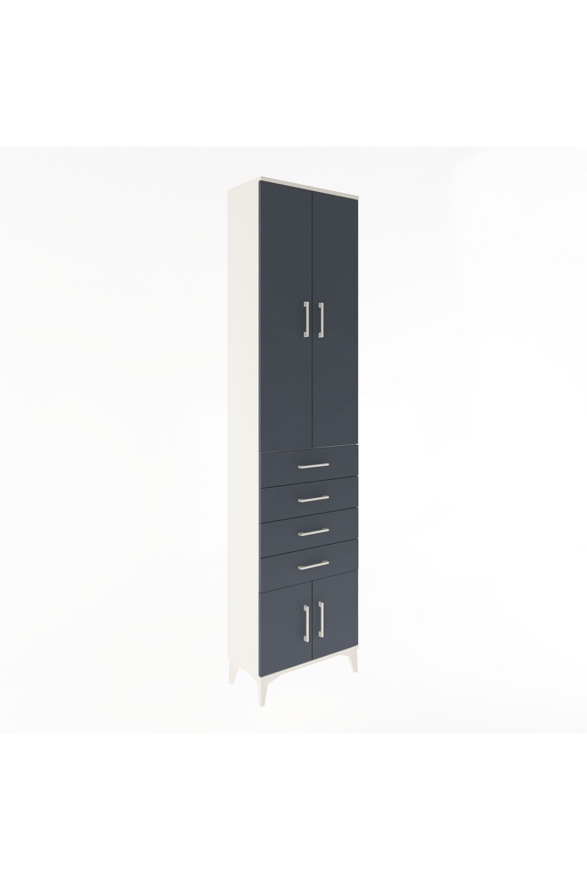 Arges Dolap 3 Raflı 4 Çekmeceli 4 Kapaklı 60x30x243 - S32M088V2A