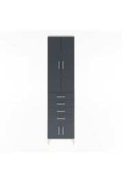 Arges Dolap 3 Raflı 4 Çekmeceli 4 Kapaklı 60x30x243 Aytaşı-Antrasit