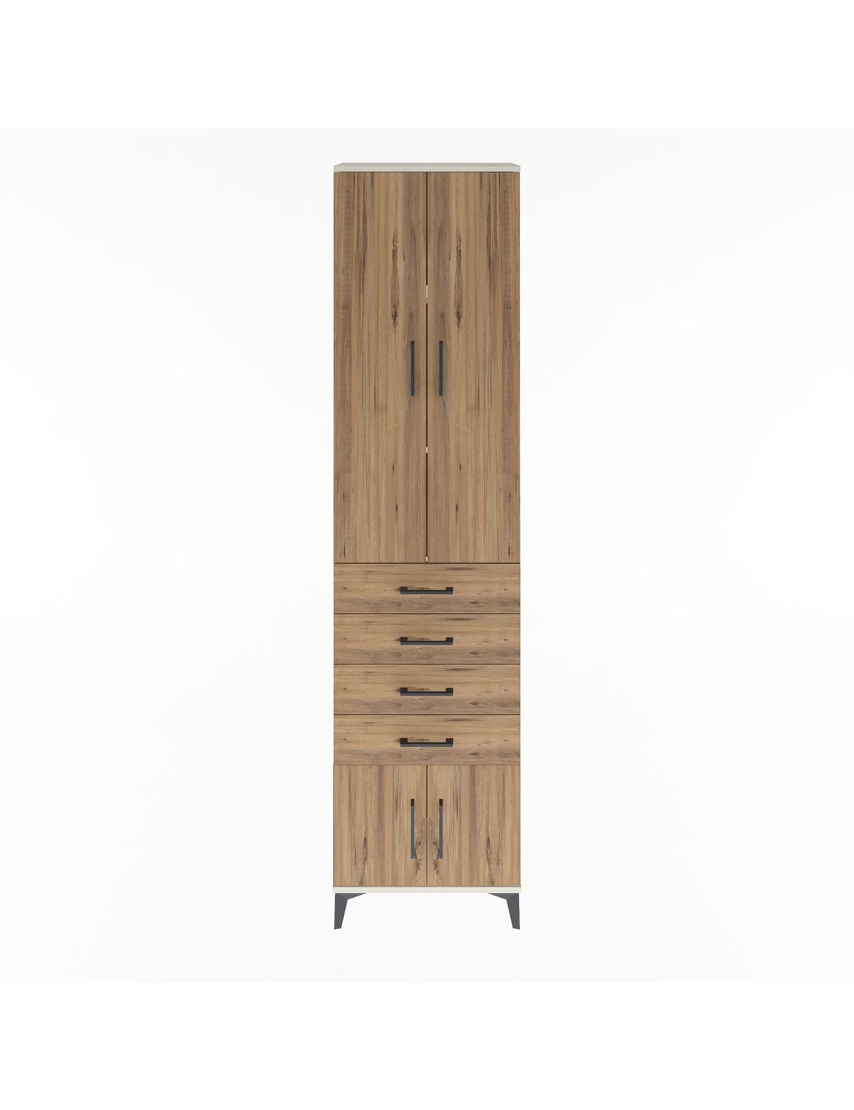 Arges Dolap 3 Raflı 4 Çekmeceli 4 Kapaklı 60x30x243 Aytaşı-Çam