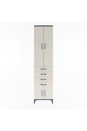 Arges Dolap 3 Raflı 4 Çekmeceli 4 Kapaklı 60x30x243 Antrasit-Aytaşı