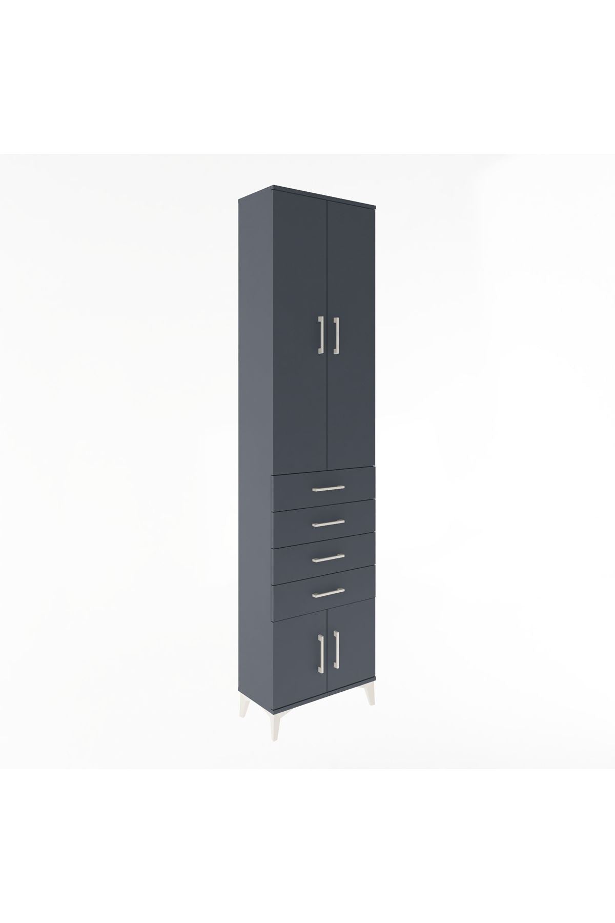 Arges Dolap 3 Raflı 4 Çekmeceli 4 Kapaklı 60x30x243 - S32M088V5A