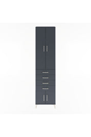 Arges Dolap 3 Raflı 4 Çekmeceli 4 Kapaklı 60x30x243 Antrasit-Antrasit