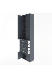 Arges Dolap 3 Raflı 4 Çekmeceli 4 Kapaklı 60x30x243 Antrasit-Antrasit