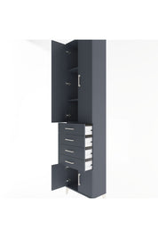 Arges Dolap 3 Raflı 4 Çekmeceli 4 Kapaklı 60x30x243 Antrasit-Antrasit