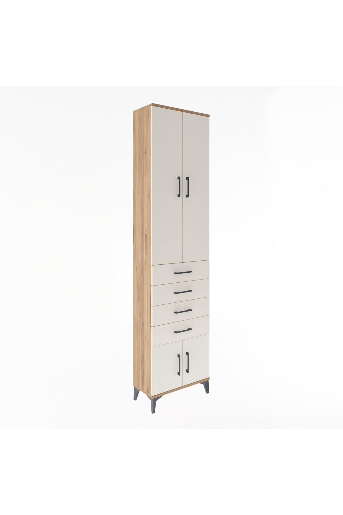 Arges Dolap 3 Raflı 4 Çekmeceli 4 Kapaklı 60x30x243 - S32M088V7A