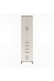 Arges Dolap 3 Raflı 4 Çekmeceli 4 Kapaklı 60x30x243 Çam-Aytaşı