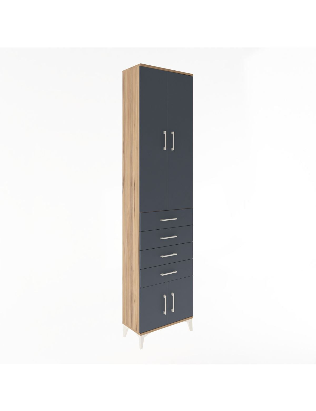 Arges Dolap 3 Raflı 4 Çekmeceli 4 Kapaklı 60x30x243 - S32M088V8A