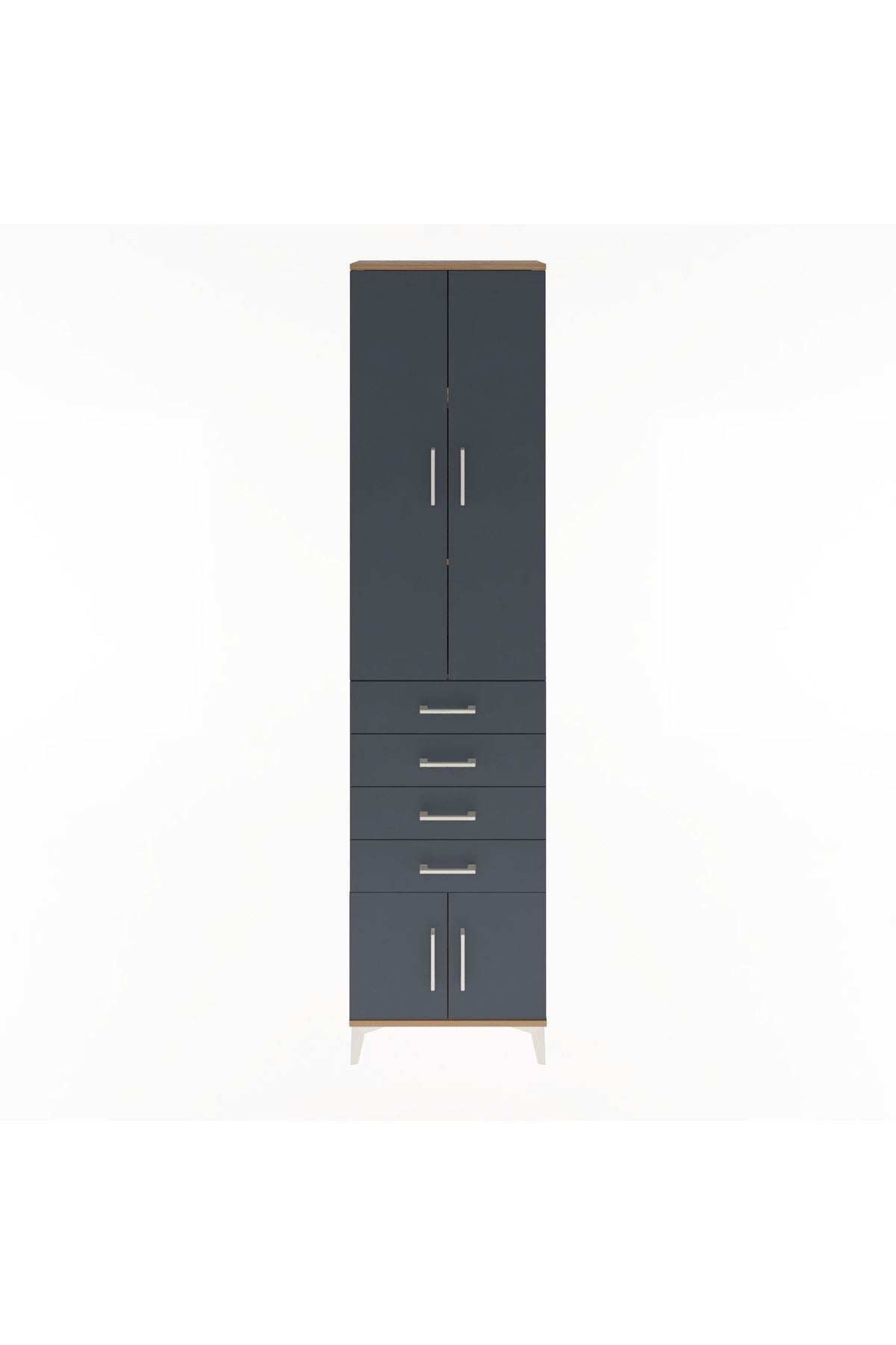 Arges Dolap 3 Raflı 4 Çekmeceli 4 Kapaklı 60x30x243 - S32M088V8A