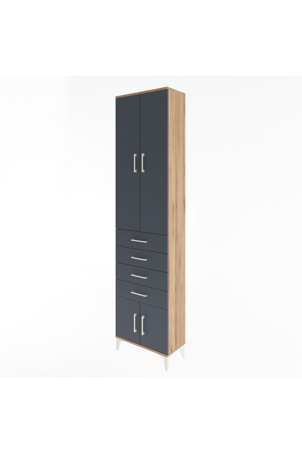Arges Dolap 3 Raflı 4 Çekmeceli 4 Kapaklı 60x30x243 - S32M088V8A