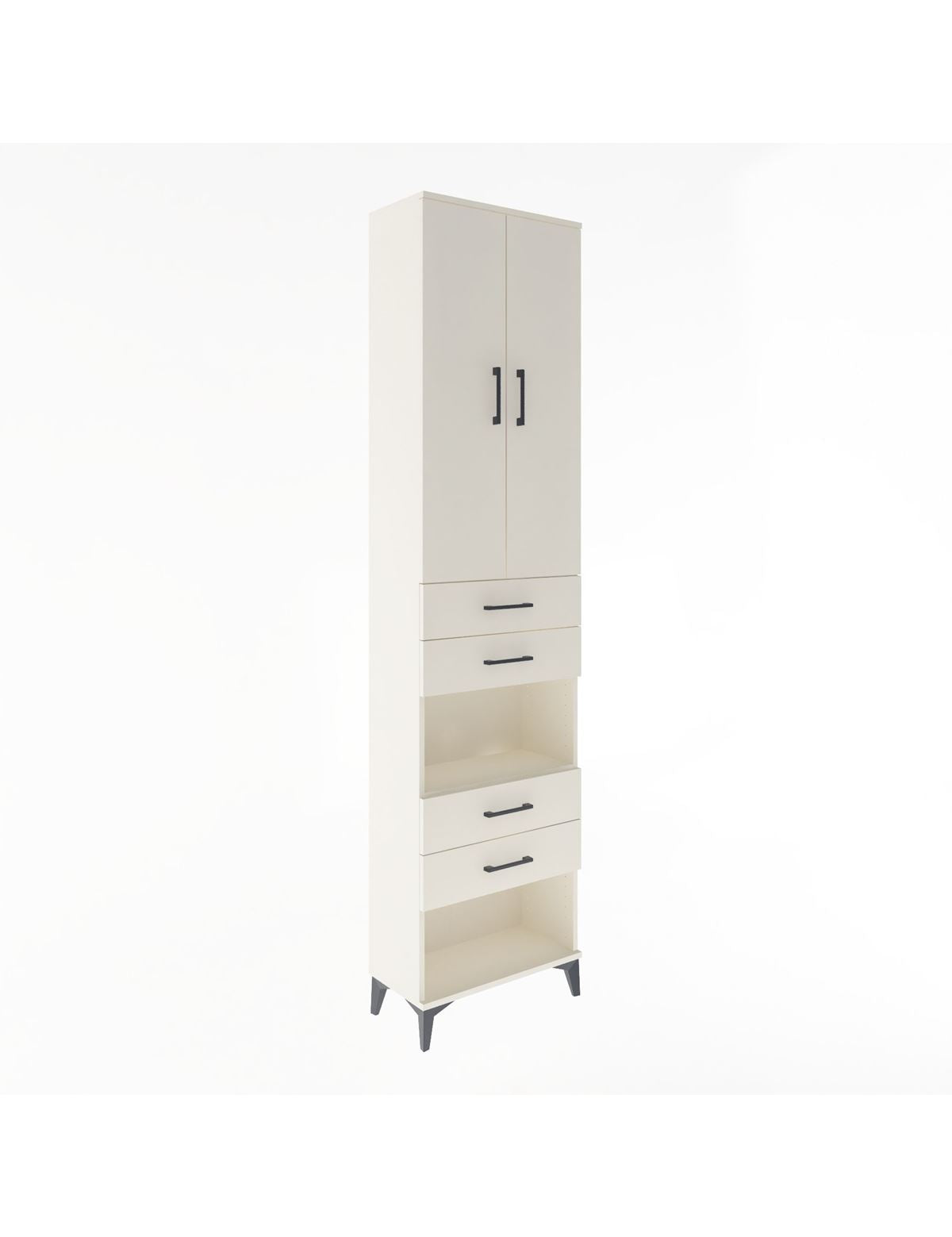 Arges Dolap 4 Raflı 4 Çekmeceli 2 Kapaklı 60x30x243 Aytaşı-Aytaşı