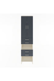 Arges Dolap 4 Raflı 4 Çekmeceli 2 Kapaklı 60x30x243 Aytaşı-Antrasit