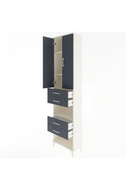 Arges Dolap 4 Raflı 4 Çekmeceli 2 Kapaklı 60x30x243 Aytaşı-Antrasit