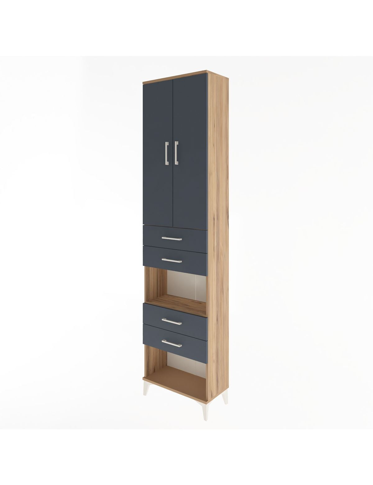 Arges Dolap 4 Raflı 4 Çekmeceli 2 Kapaklı 60x30x243 - S32M089V8A