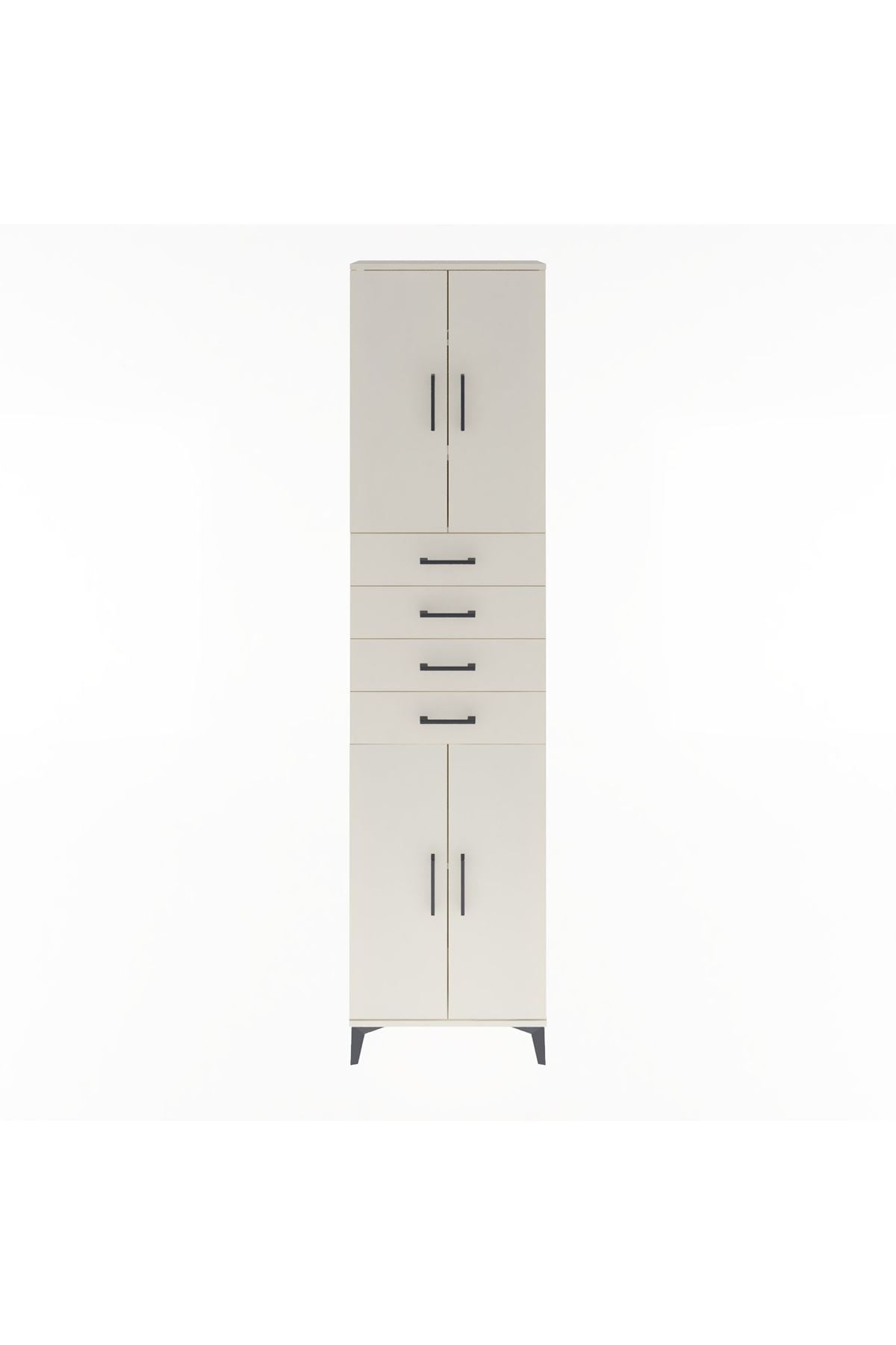 Arges Dolap 4 Raflı 4 Çekmeceli 4 Kapaklı 60x30x243 Aytaşı-Aytaşı