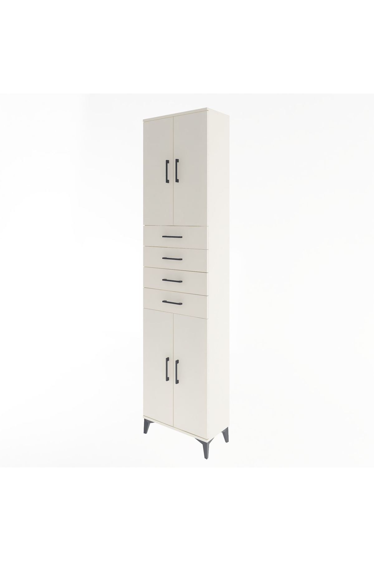 Arges Dolap 4 Raflı 4 Çekmeceli 4 Kapaklı 60x30x243 - S32M090V1A