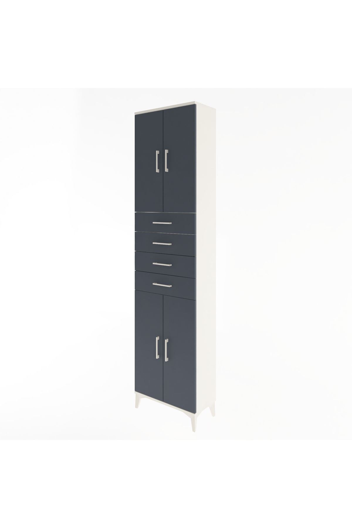 Arges Dolap 4 Raflı 4 Çekmeceli 4 Kapaklı 60x30x243 - S32M090V2A