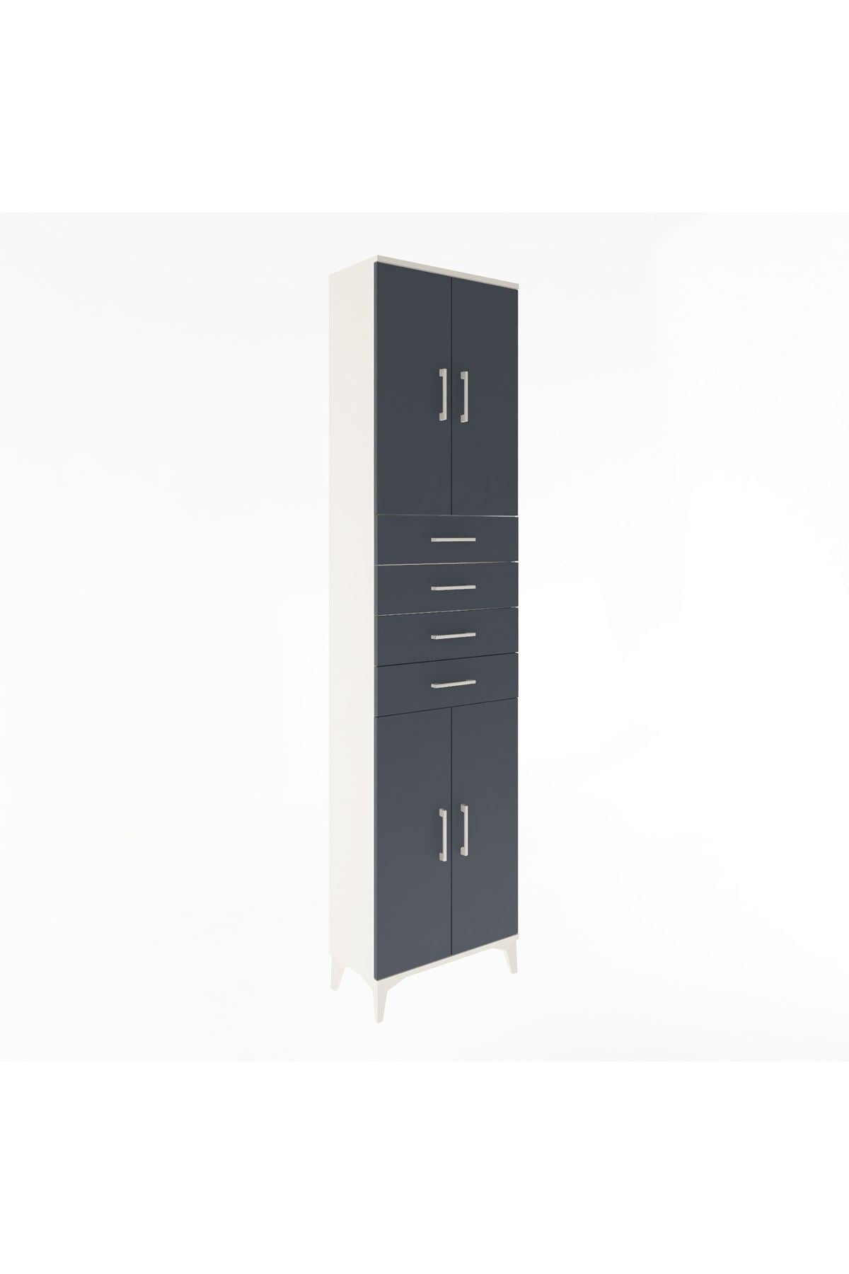 Arges Dolap 4 Raflı 4 Çekmeceli 4 Kapaklı 60x30x243 - S32M090V2A