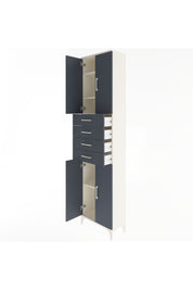 Arges Dolap 4 Raflı 4 Çekmeceli 4 Kapaklı 60x30x243 Aytaşı-Antrasit