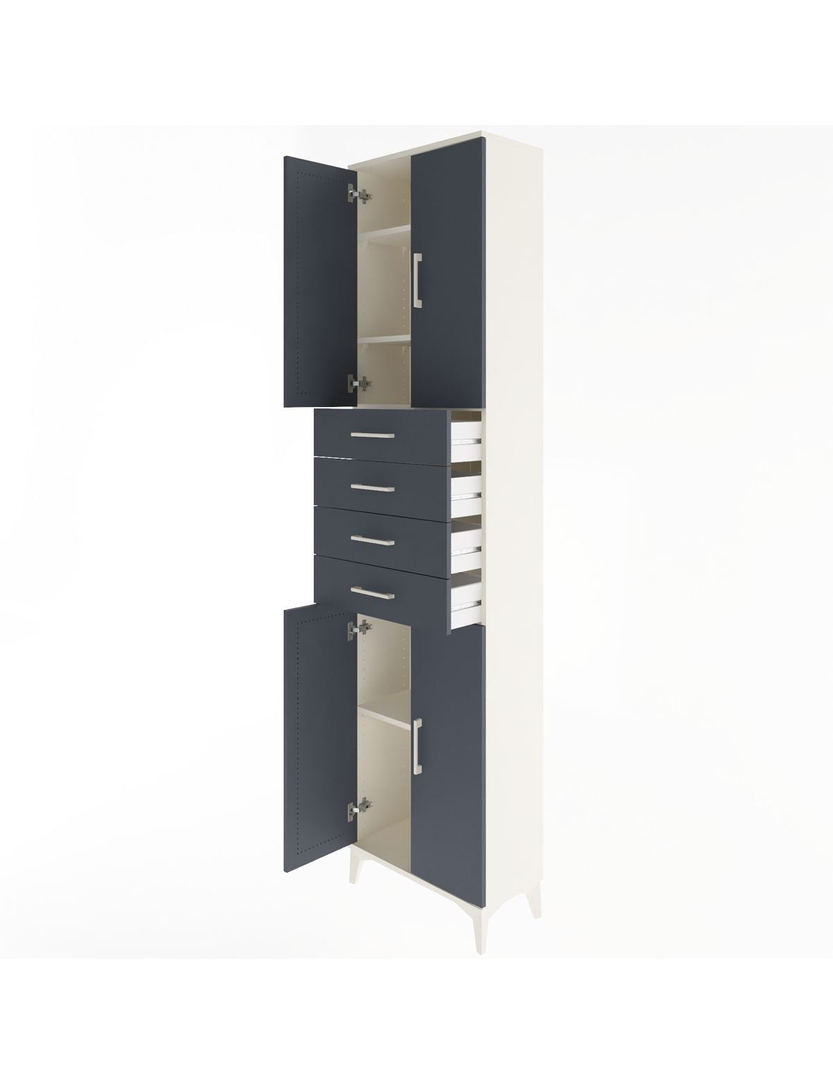 Arges Dolap 4 Raflı 4 Çekmeceli 4 Kapaklı 60x30x243 - S32M090V2A