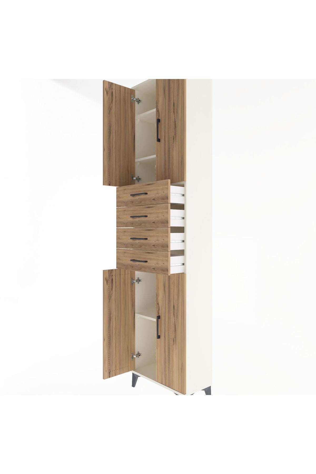 Arges Dolap 4 Raflı 4 Çekmeceli 4 Kapaklı 60x30x243 - S32M090V3A