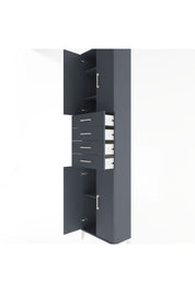 Arges Dolap 4 Raflı 4 Çekmeceli 4 Kapaklı 60x30x243 Antrasit-Antrasit