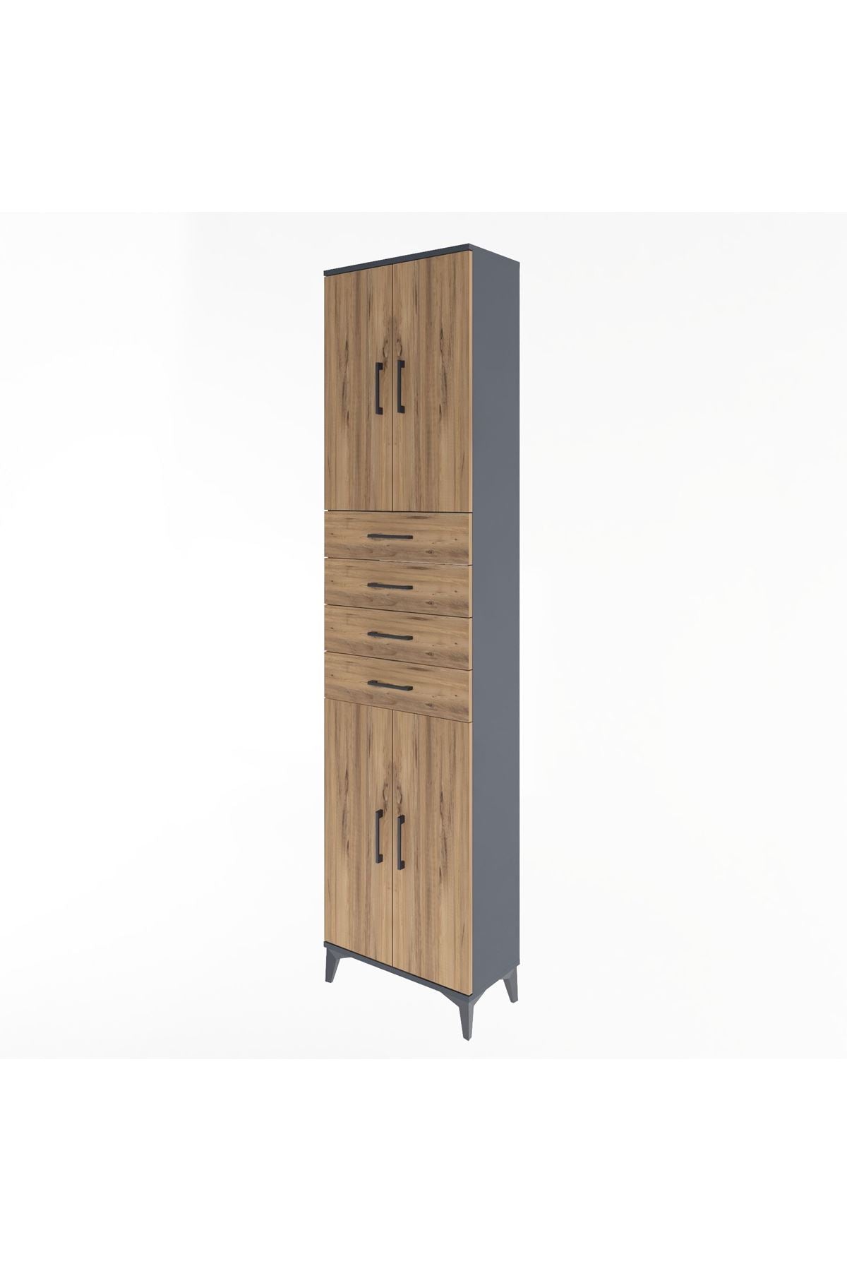 Arges Dolap 4 Raflı 4 Çekmeceli 4 Kapaklı 60x30x243 - S32M090V6A
