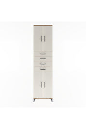 Arges Dolap 4 Raflı 4 Çekmeceli 4 Kapaklı 60x30x243 Çam-Aytaşı